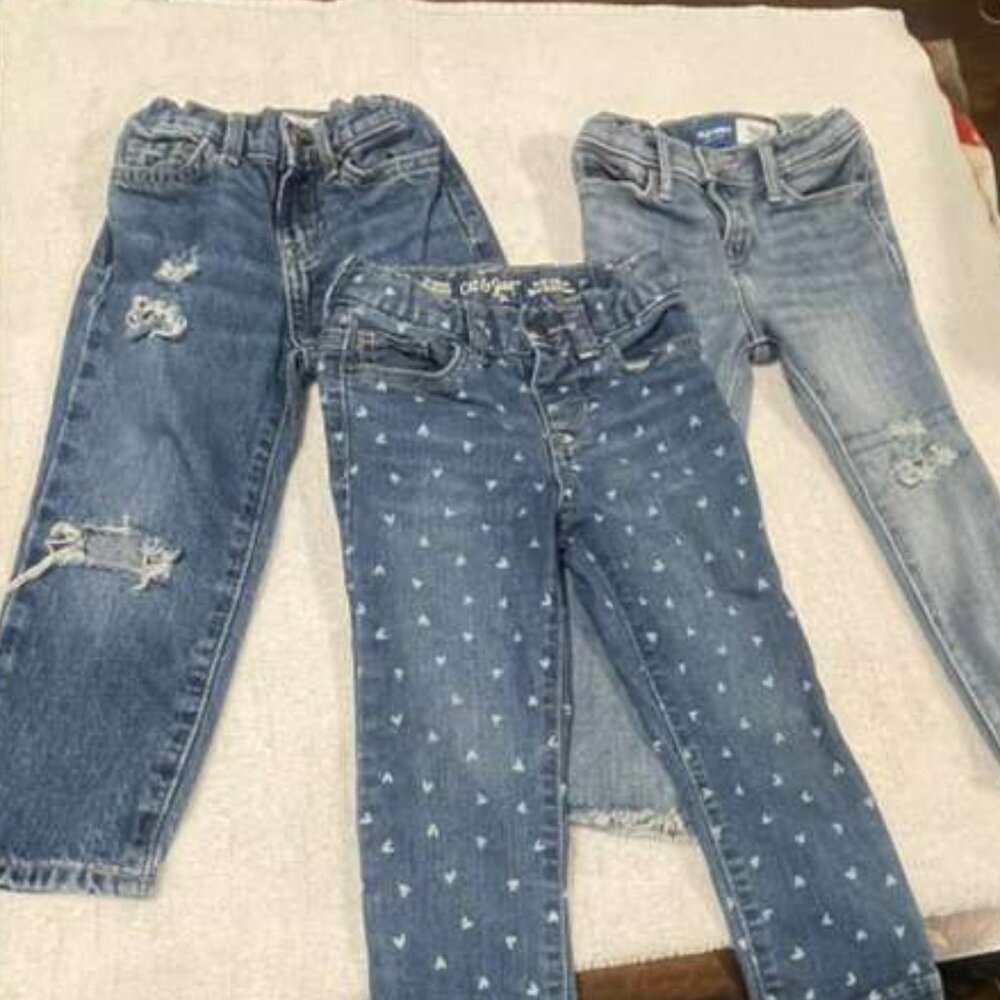 Girls Denim Jeans Bundle – Size 3T (3 Pairs)